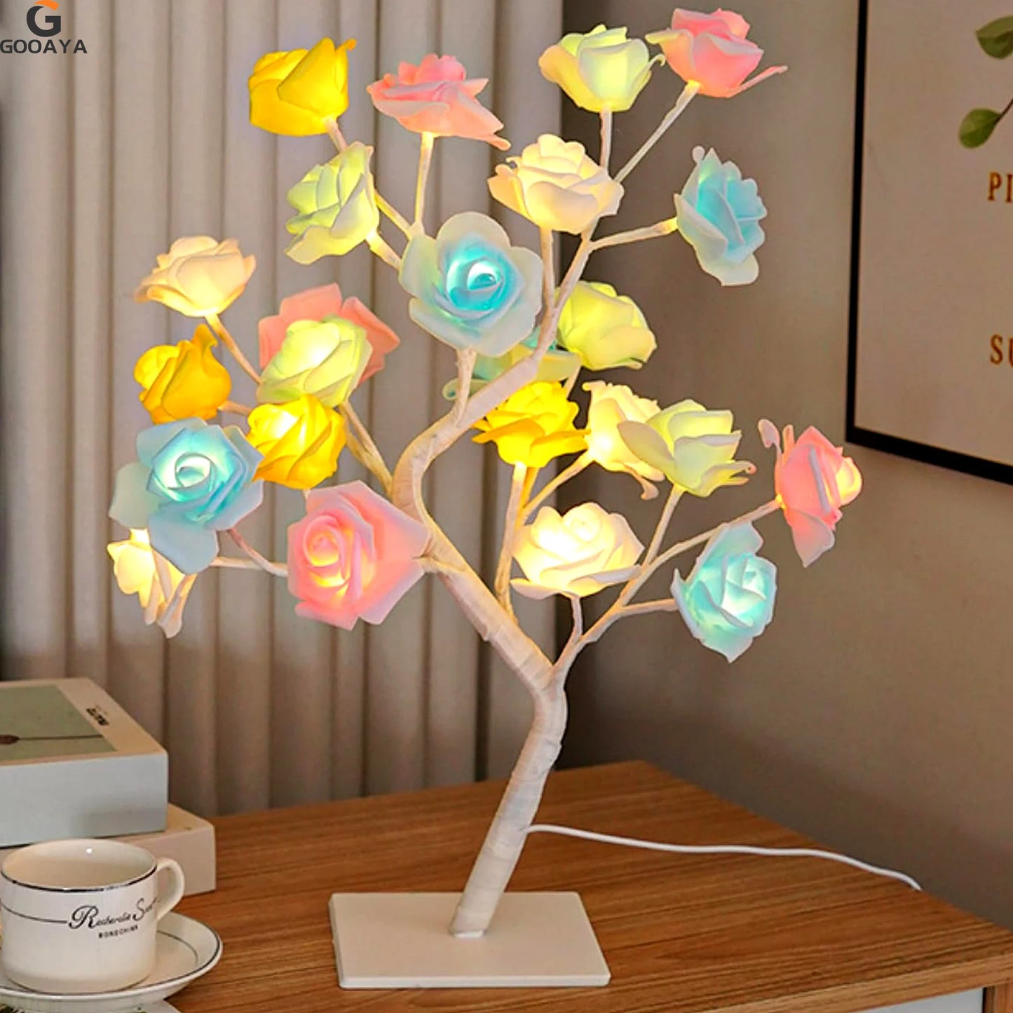 RoseGlow™ – LED Rose Leaf Table Lamp