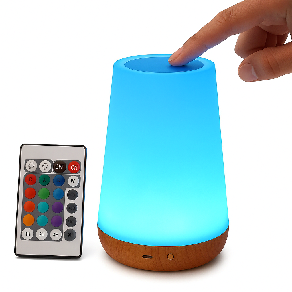 AuroraGlow™ – RGB Touch Night Lamp with Remote Control