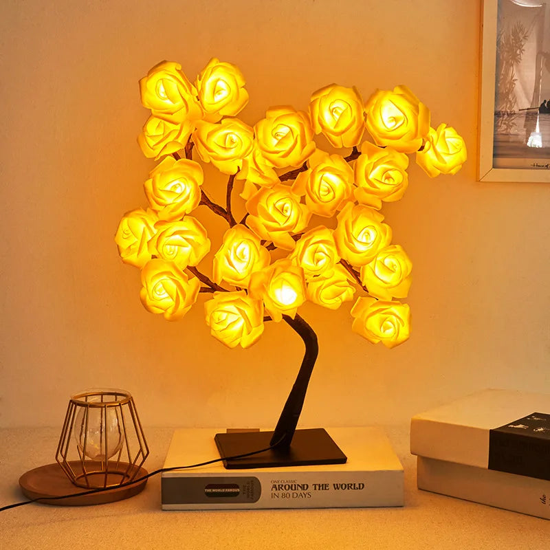 RoseGlow™ – LED Rose Leaf Table Lamp