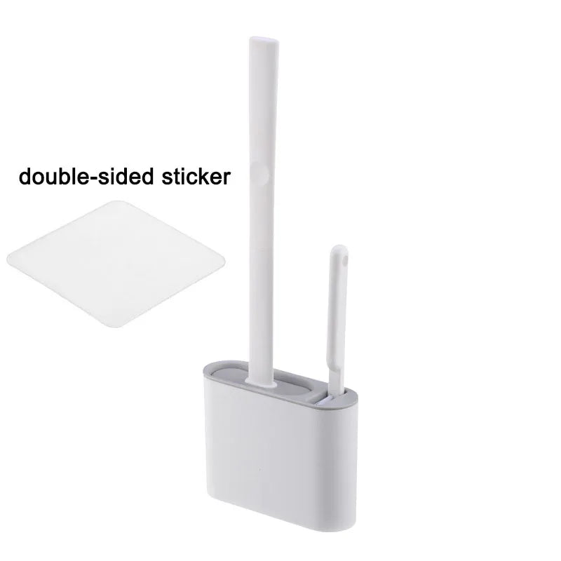 CleanGrip™ – Wall-Mounted Silicone Toilet Brush Set
