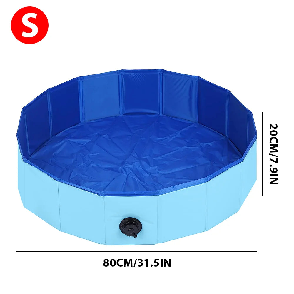 AquaPaws™ – Foldable Outdoor Dog Pool with Drain Valve